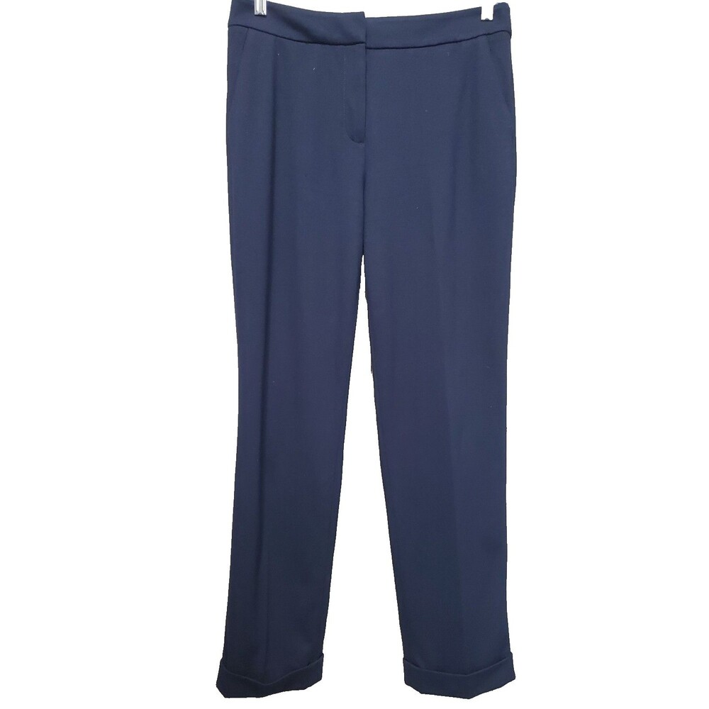Talbots Blue Knit Cuffed Straight Leg Dress Pants Size Medium NWT
